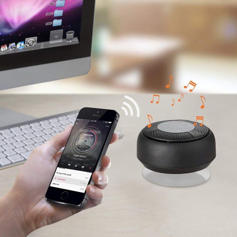 Small Waterproof Wireless Bluetooth Speaker with Suction Cup