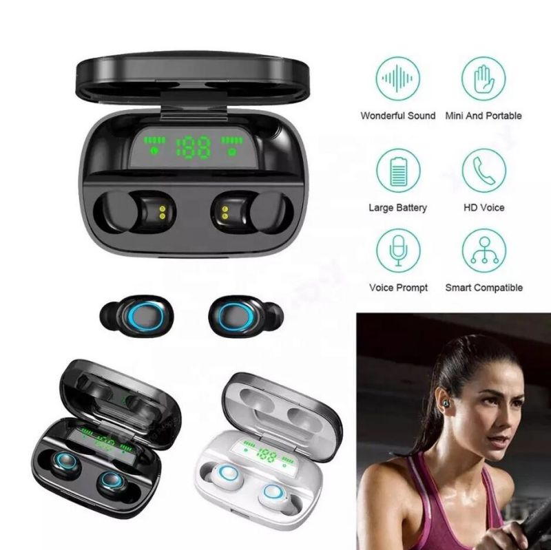 Bluetooth Earphone Music Headset Waterproof Earpiece Sport Earbuds Wireless Headphones