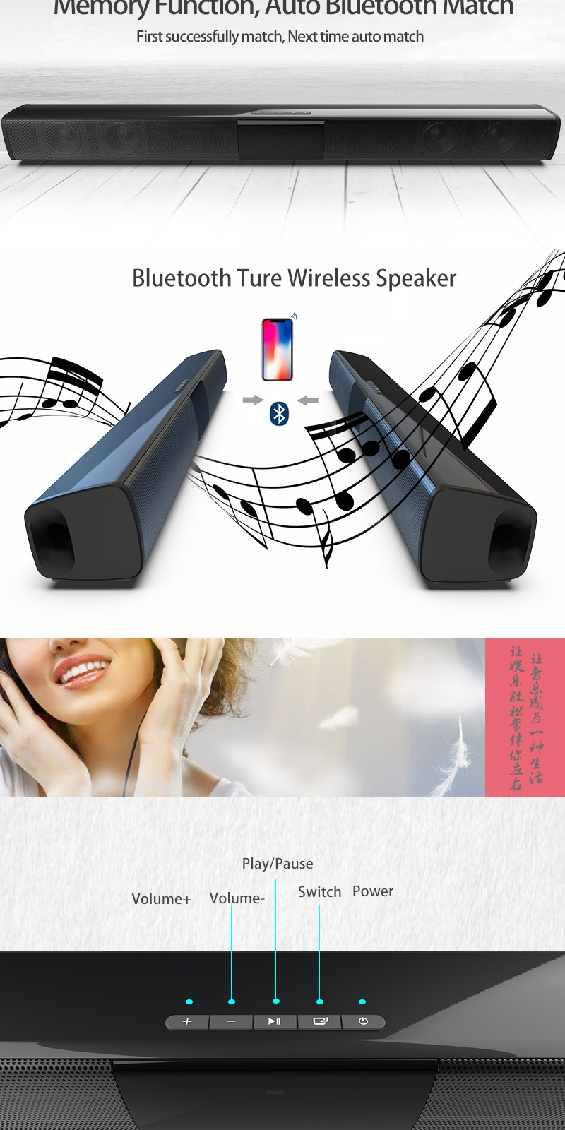 Custom Home Theatre Smart Wireless Portable Multimedia Bluetooth Karaoke Speaker