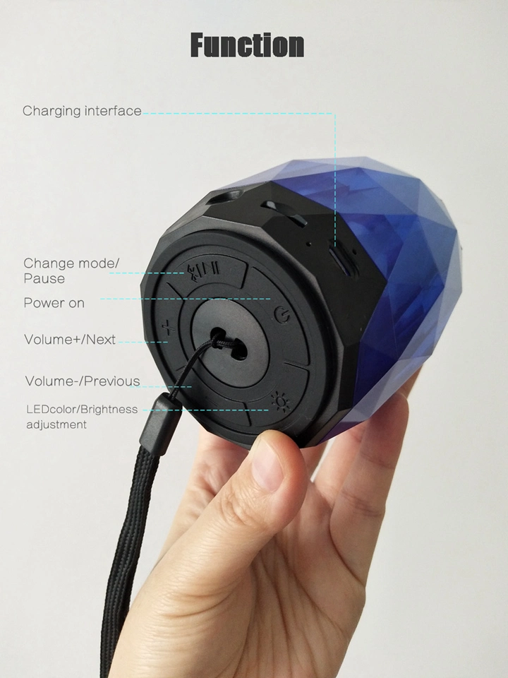 Amazon Ebay Outdoor Portable Bluetooth Speaker with LED Light W8