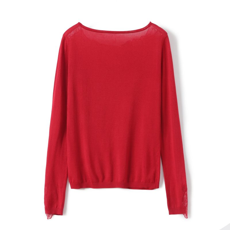 Ladies Knitted Round Neck Embroidery Sweater