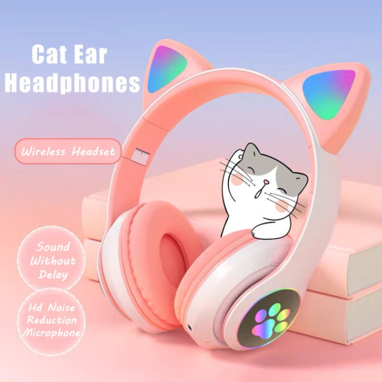 New Lovely Wireless Headphones Bluetooth Cat Ear Headset