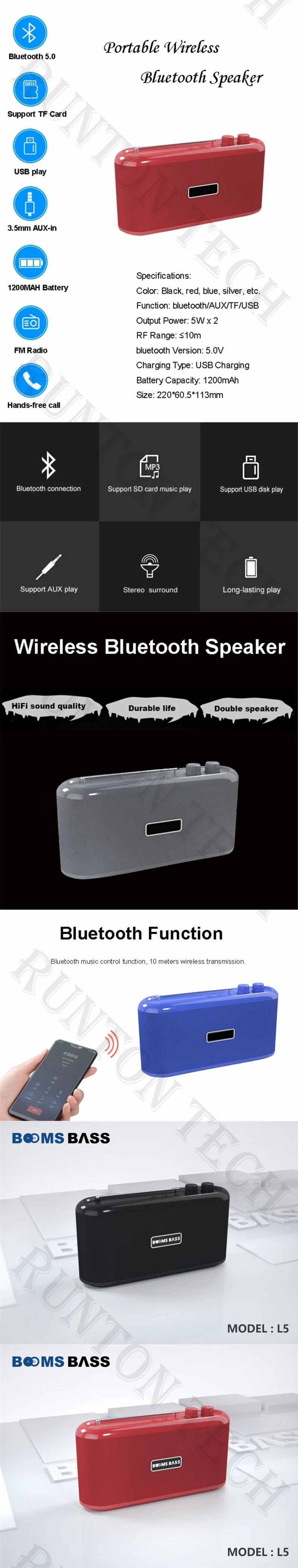 B-L5 Knob Control Tws Bluetooth Speaker with Mic/ USB / Radio