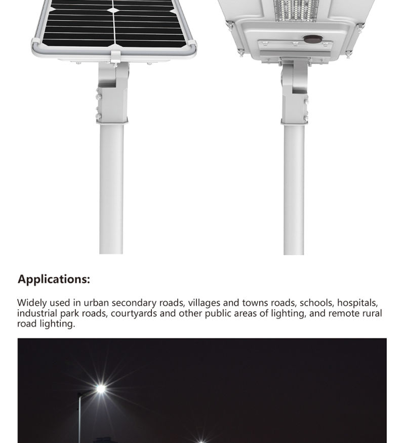 New Product IP66 12V 24V 30W 60W 80W Solar Street Lights with Pole