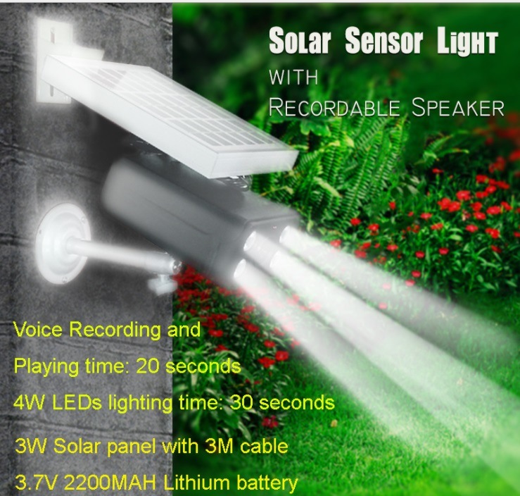 Solar Sensor Light with Speaker Night Light Garden Light