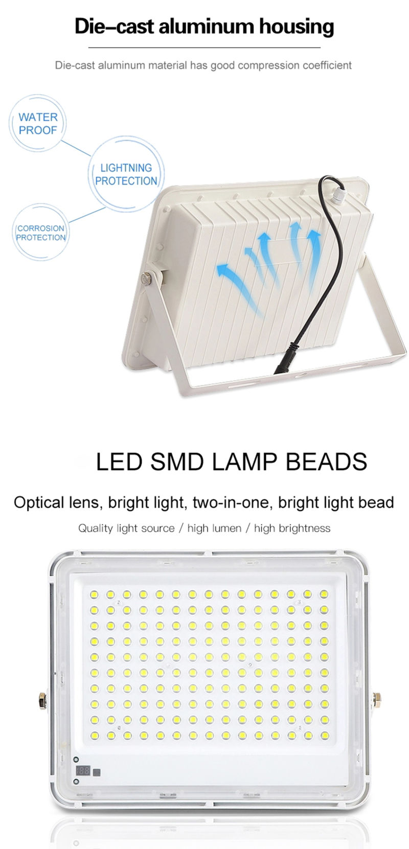 Outdoor LED Floodlight Garden LED Spotlight Waterproof Lamp Reflector Flood Light