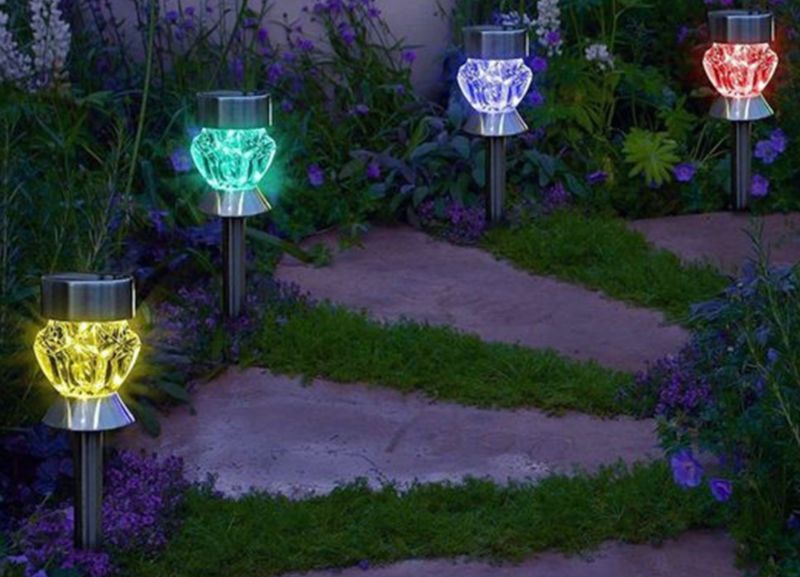 Solar Garden RGB LED Colorful Waterproof Landscape Lamps
