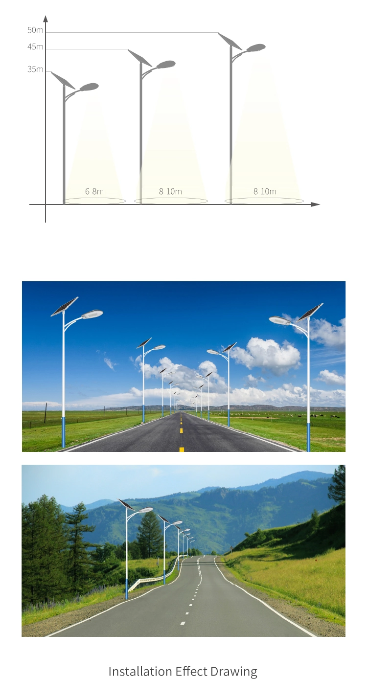 Wirtschaftlich Typ 70W 7000lm Solar LED Straßenleuchte Solar Road Lampe mit 150W Solarpanel