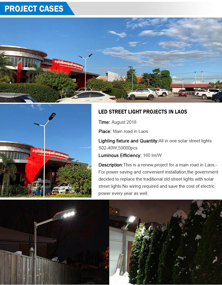 Battery Powered Super Bright 50 Watt LED Street Light Fixture Solar Street Lamp