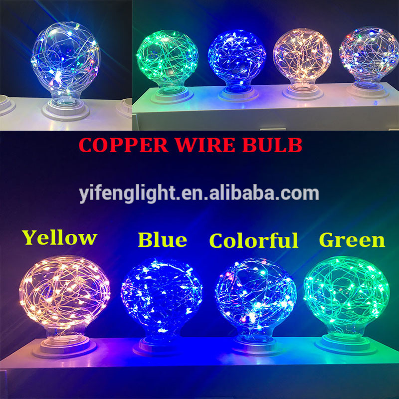 China Suppliers Environmental-Friendly Copper Wire Colorful Bulb LED Light Lamp