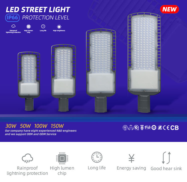 New Aluminum SMD 100W LED Street Lamp Street Lights Lens