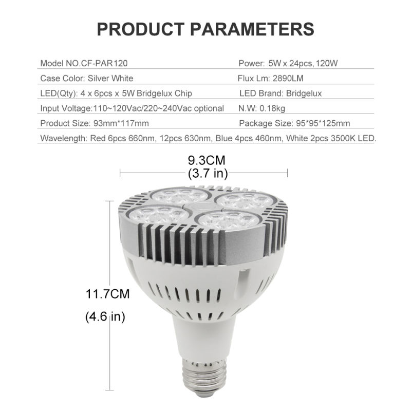Factory Custom Spectrum Lighting LED Grow Light Bulb 120W