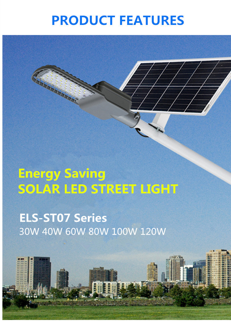 Solar LED Garden Street Lamp with Replaceable Battery