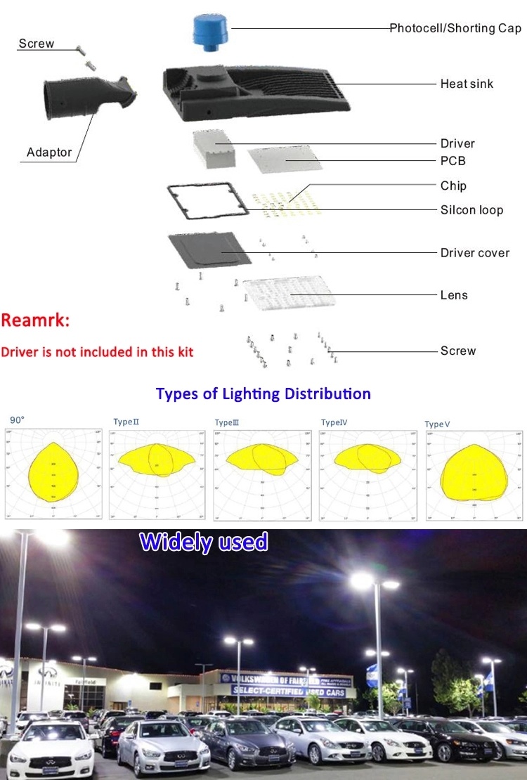 Manufacturers Project IP65 Waterproof 150watt LED Street Light Outdoor