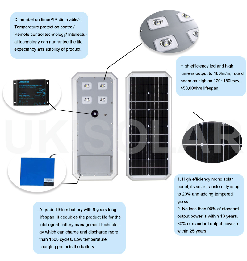 Ukisolar 6m Solar 40W LED Street Light/ Garden Lamps SGS Audited China Supplier
