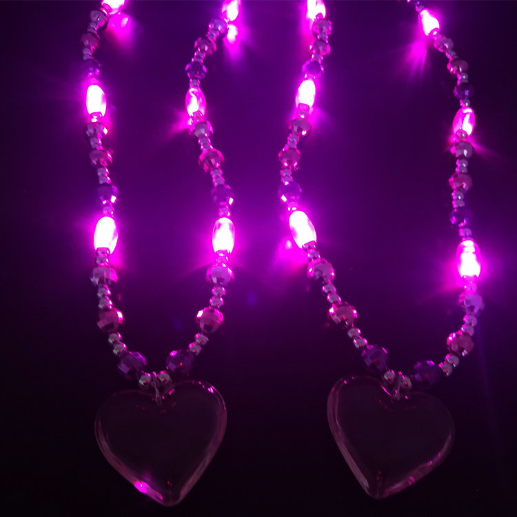 Party Favors Supplier Valentine Gift Flashing Beads LED Light Necklace
