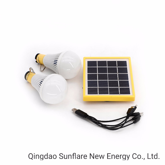 2W/5V 2000mAh Li-ion Battery Solar LED Bulbs Lamp/Lantern/Light
