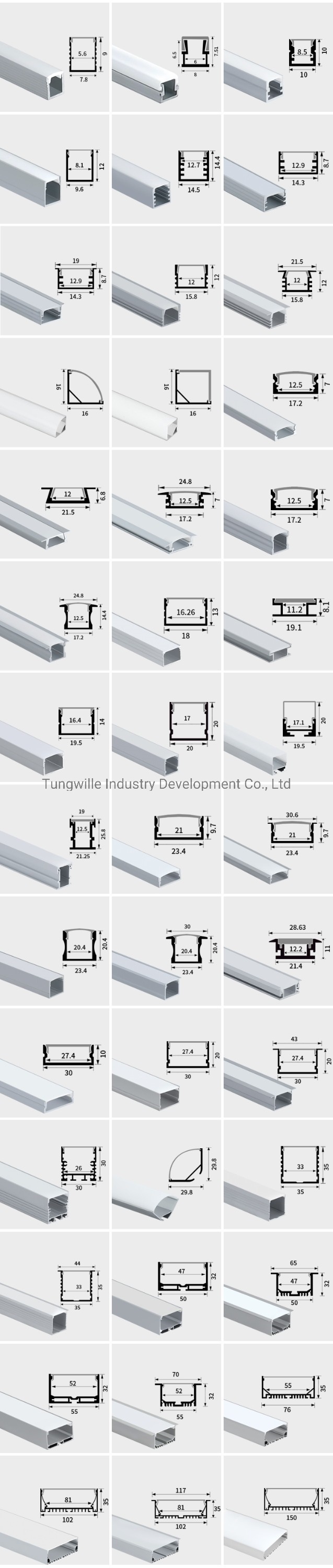 30X30mm China Supplier LED Tape Diffusion Corner LED Channel Aluminum LED Profile