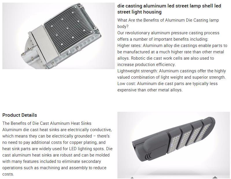 Wholesale Aluminum Lamp Holder Die Casting Aluminum LED Street Light Housing Casting