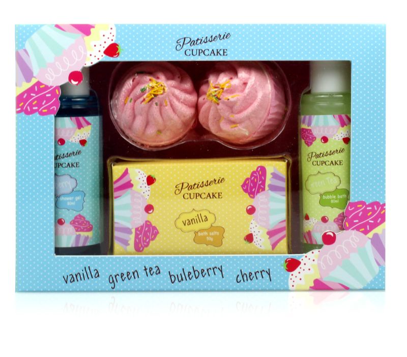 Cute Cake Bath Set with Bubble Bath for Gift
