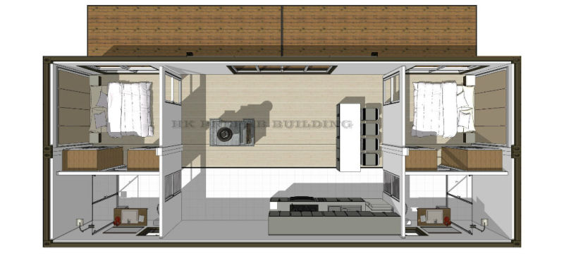 Two Bedrooms Nice Design Good Quality Modular Shipping Container House