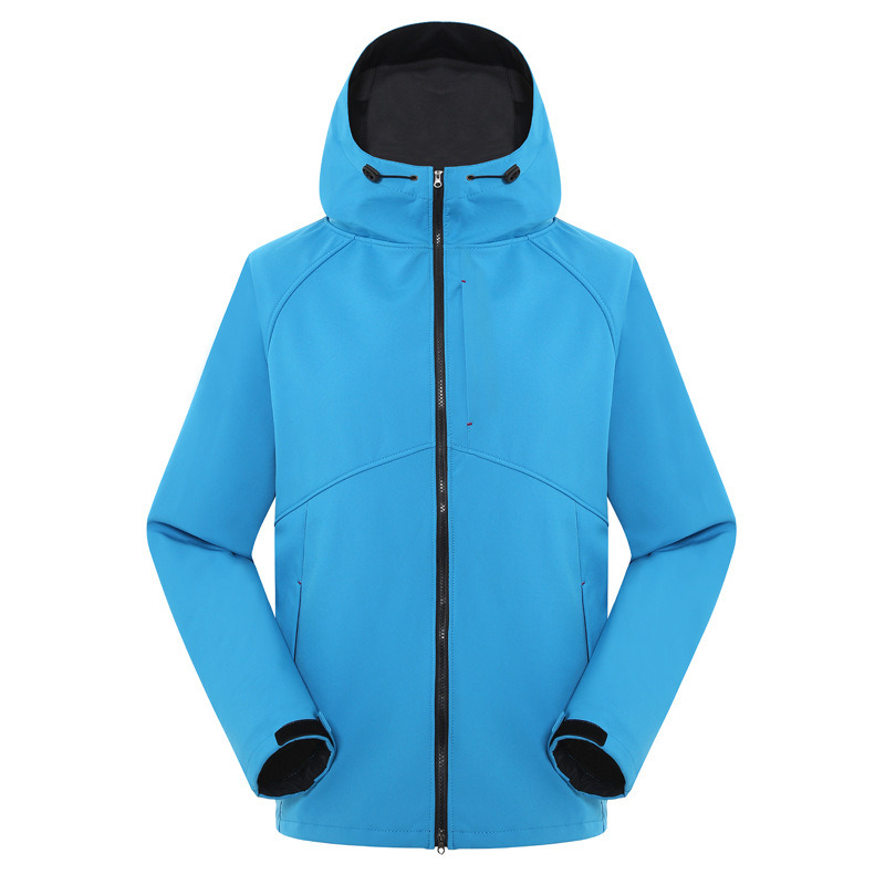 Mens Autumn Winter Fleece Lined Lightweight Waterproof Windbreak Hooded Soft Shell Jacket