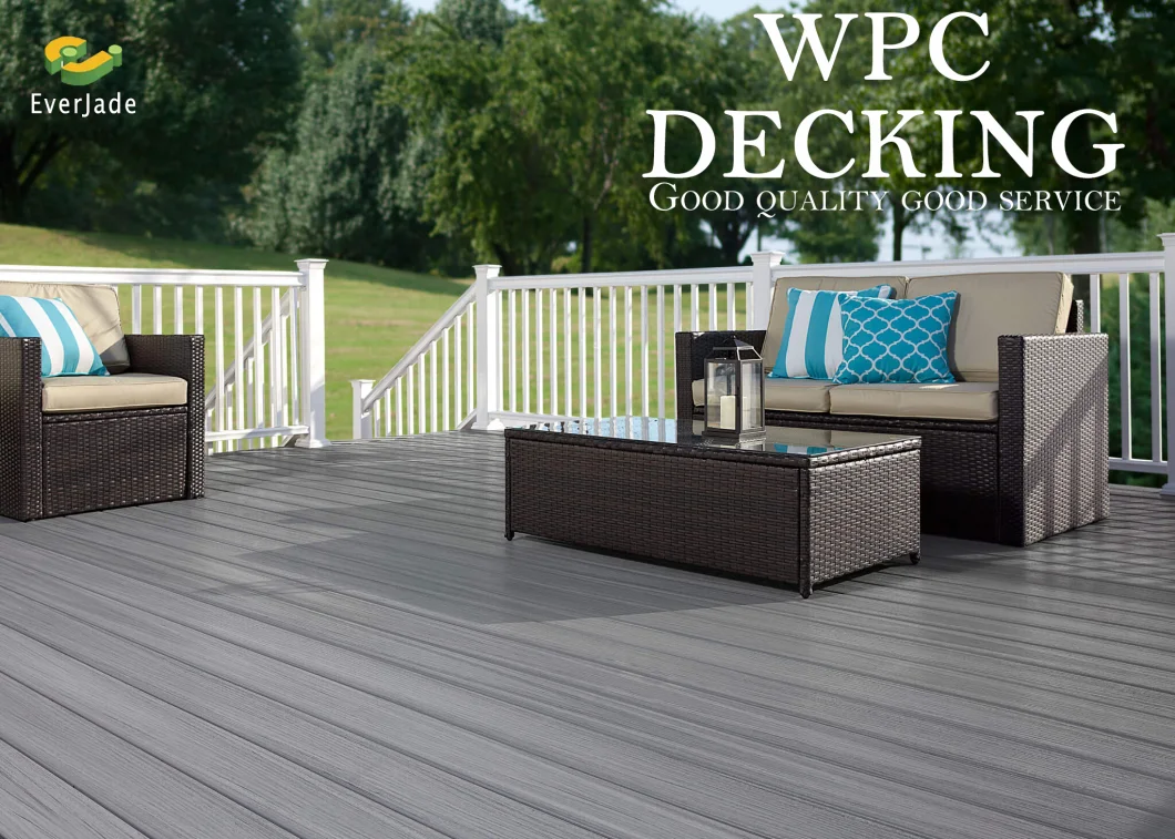 Grey Color Solid /Hollow Outdoor WPC Composite Decking