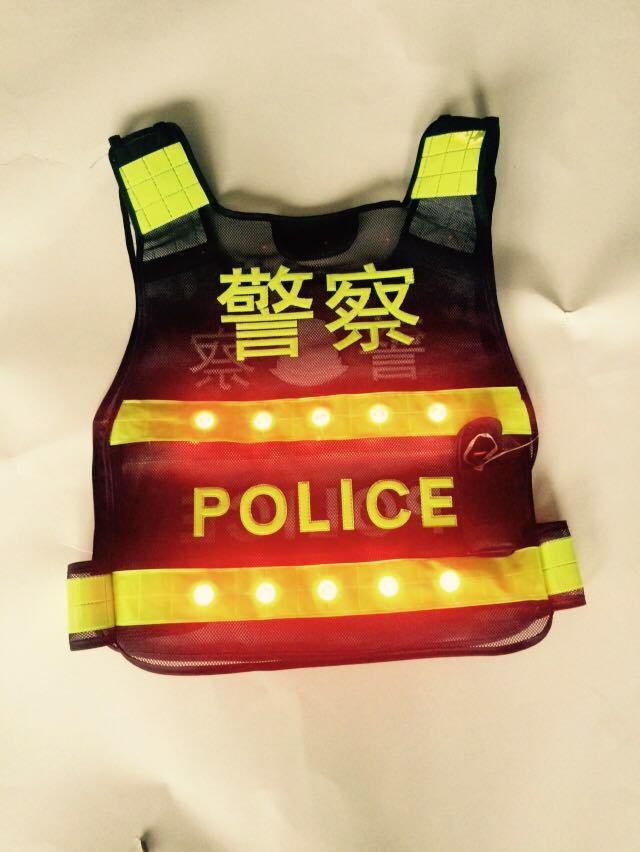 Reflective Safety Vest with LED Light for Police Use