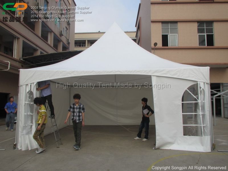 6X6m Marquee Tent with 2 White Plain Sidewalls and 2 Window Sidewalls