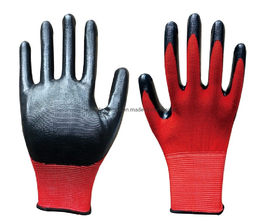 Nitrile Coated Safety Lightweight Work Gloves for General Safety Glove