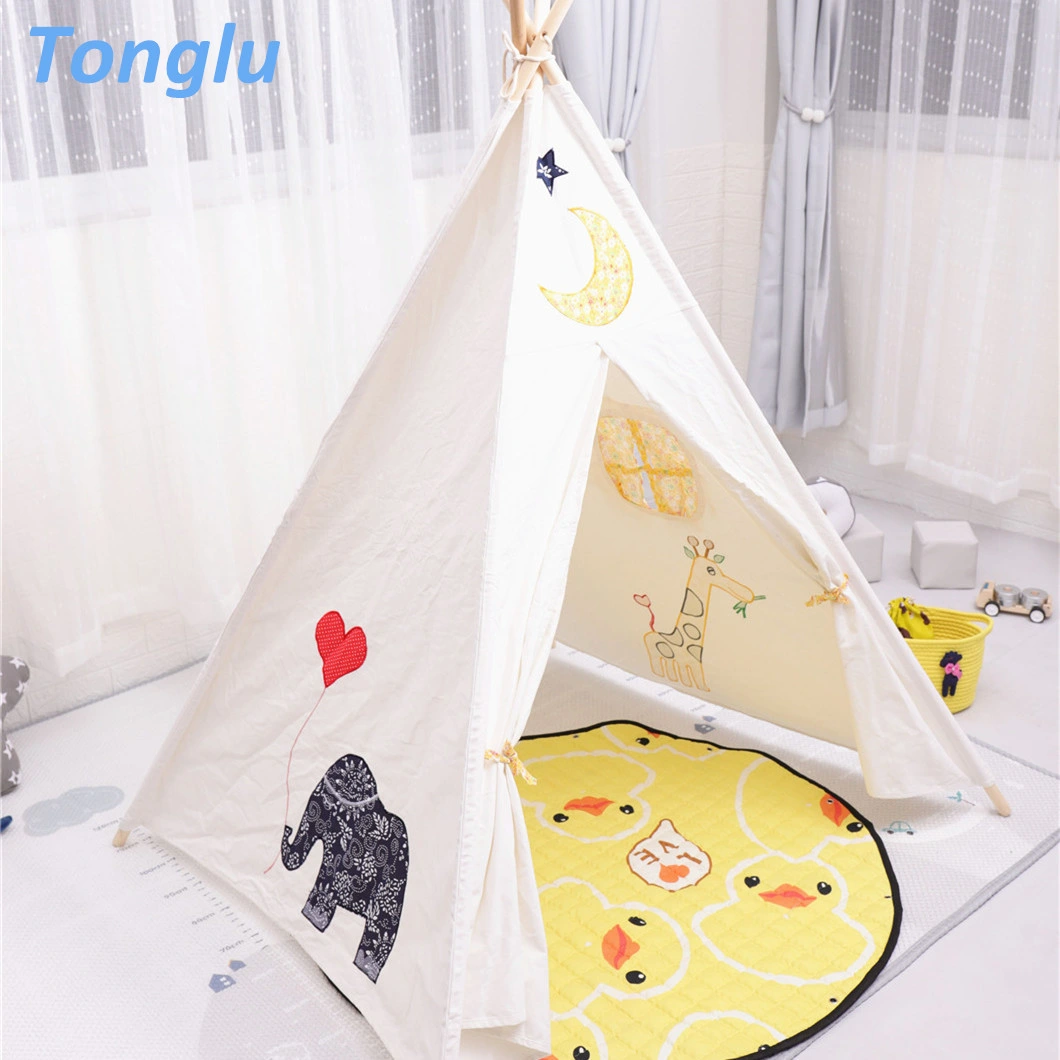 Fabric Kid's Play Tent for Indoor & Outdoor Cotton Children Camping Tent with Window