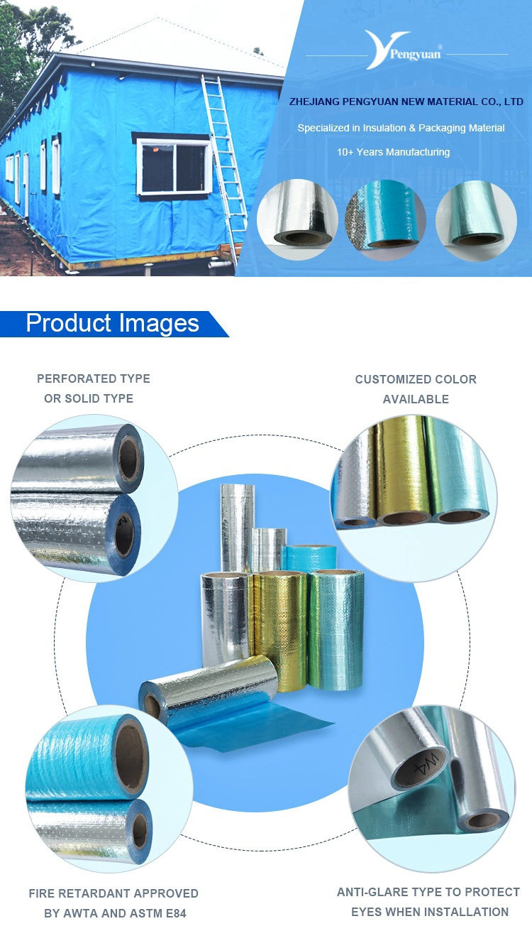 Aluminum Foil Fireproof Insulation Fabric Breathable Membrane Woven Fabric
