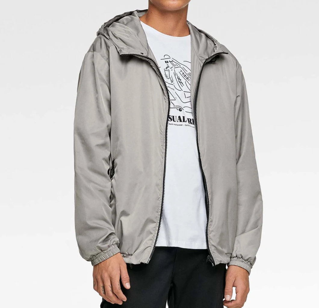 Wholesale Mens 100%Nylon Packable Custom Logo Waterproof Jacket Light Weight Rain Jacket