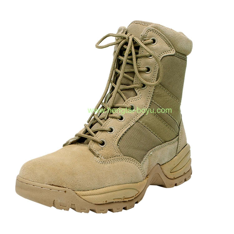 Classic Leather Ankle Lace Shoes Steel Toe Casual Desert Military Safety Boots Men with 3 Inches Heel
