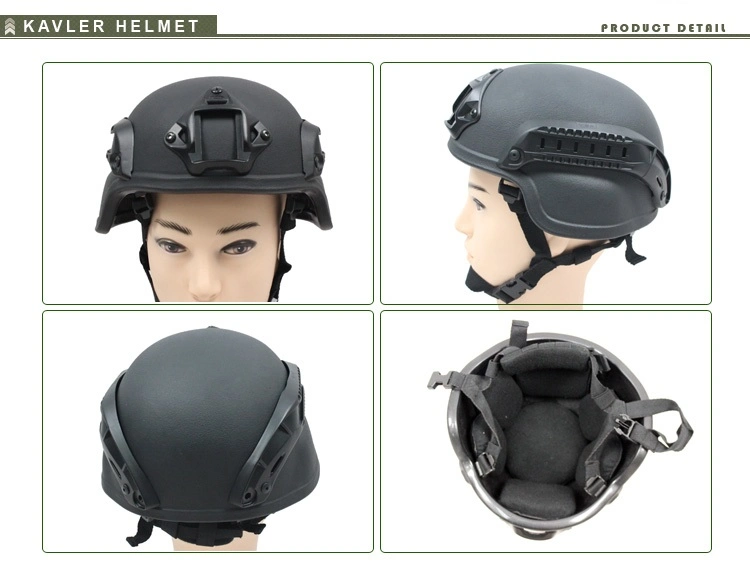 Light Black Kevlar Mich 2000 Tactical   Bullet Proof Helmet with Nij Iiia Level for Military Police