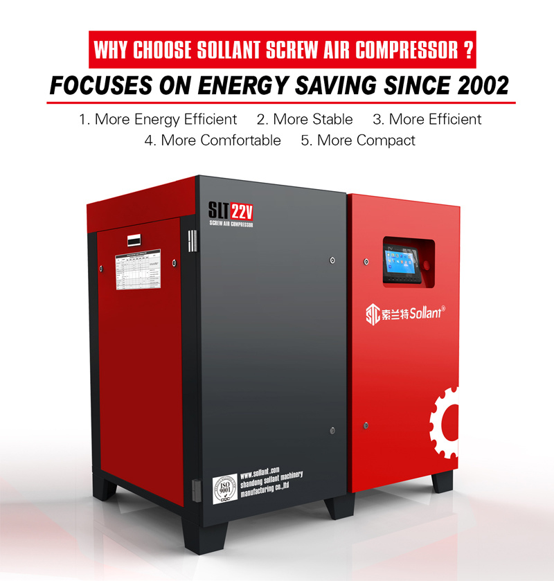 Quality Assurance 15kw Stationary Industry Rotary Two-Stage Screw Air Compressors with High Quality Air End