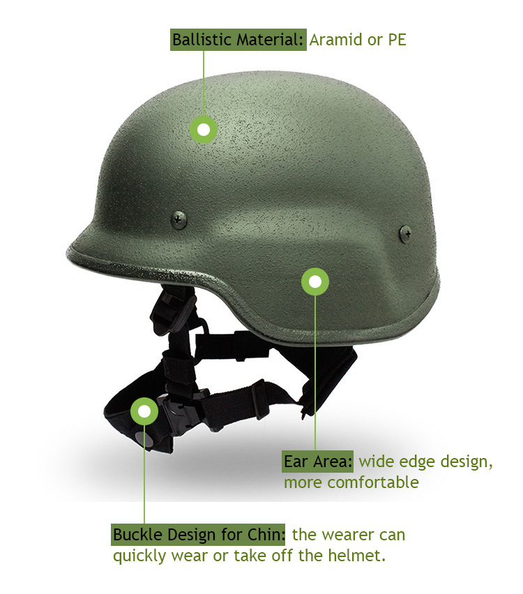 Aramid 1.3kg Tactical Mich Helmet Us Army Ballistic Helmet Iiia Soldier Bulletproof Helmet