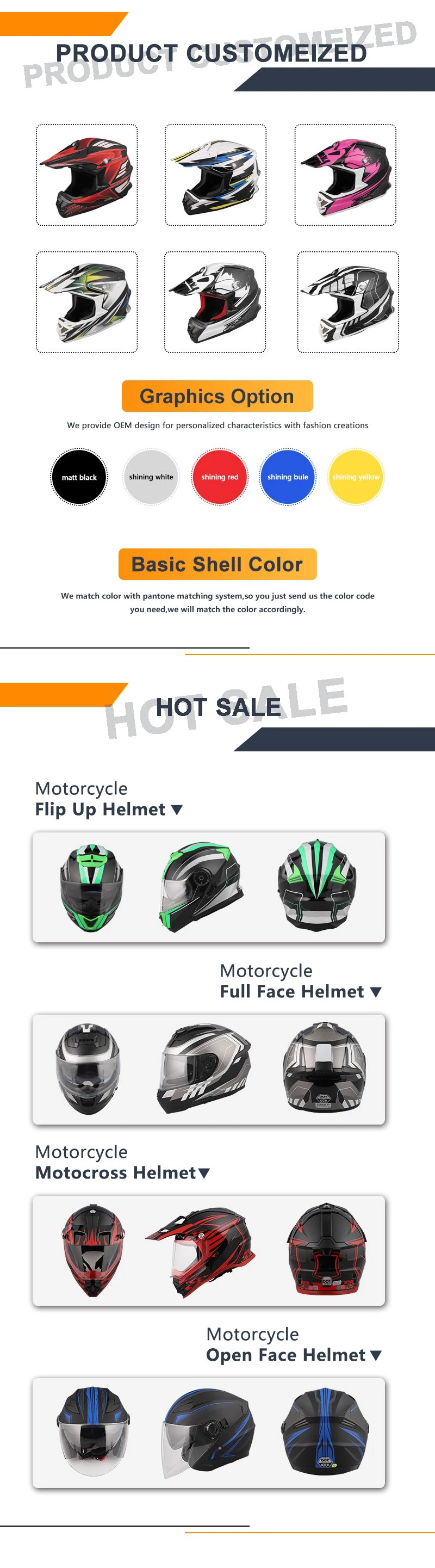 Motorcycle Mx Helmets ECE/DOT Approved Motocross Helmets