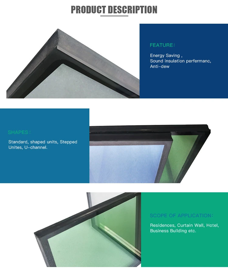 Energy Saving Curved Single Silver Low-E Double Insulated Glass for Roof