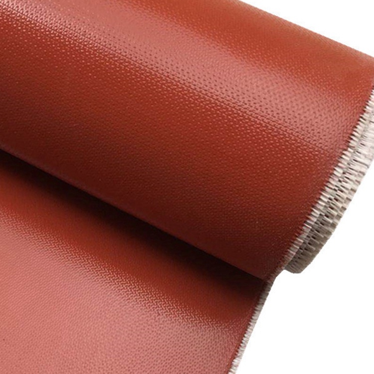 Gray Red 2 Sides Silicone Coated Fiberglass Cloth 1100GSM 1mm Soft Fireproof Fabric
