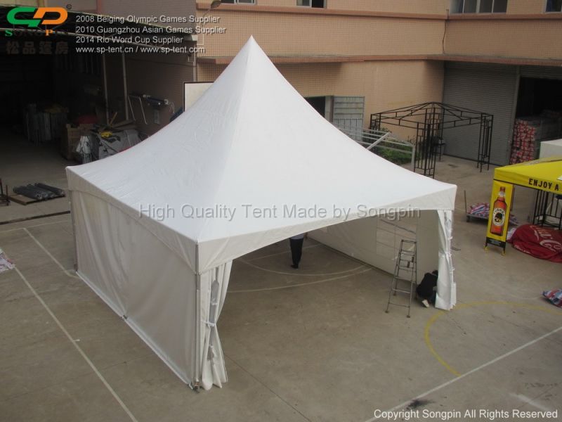 6X6m Marquee Tent with 2 White Plain Sidewalls and 2 Window Sidewalls