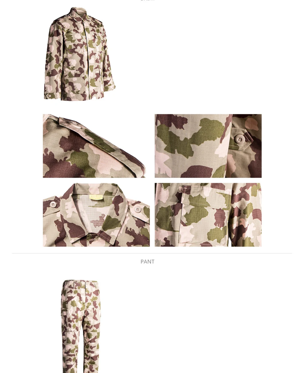 Multilateral Desert Color of Camouflage and Army Military Uniform, Army Military Clothing