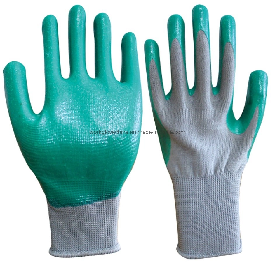 Nitrile Coated Safety Lightweight Work Gloves for General Safety Glove