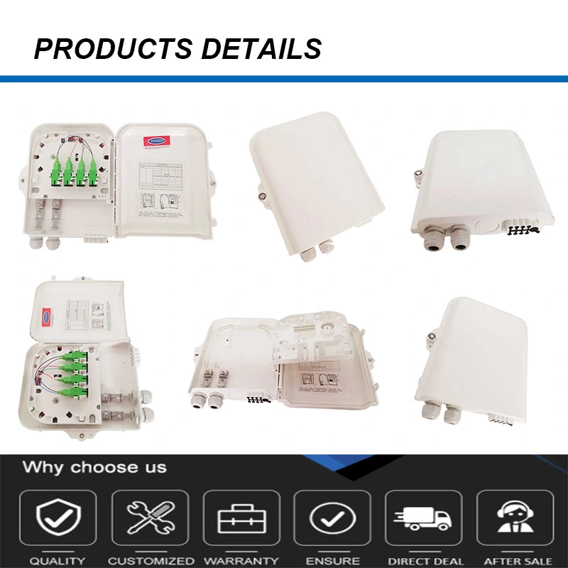 FTTH Box 4 8 Port Way Distribution Box Fiber Optic Outdoor Wall Mount FTTH Box