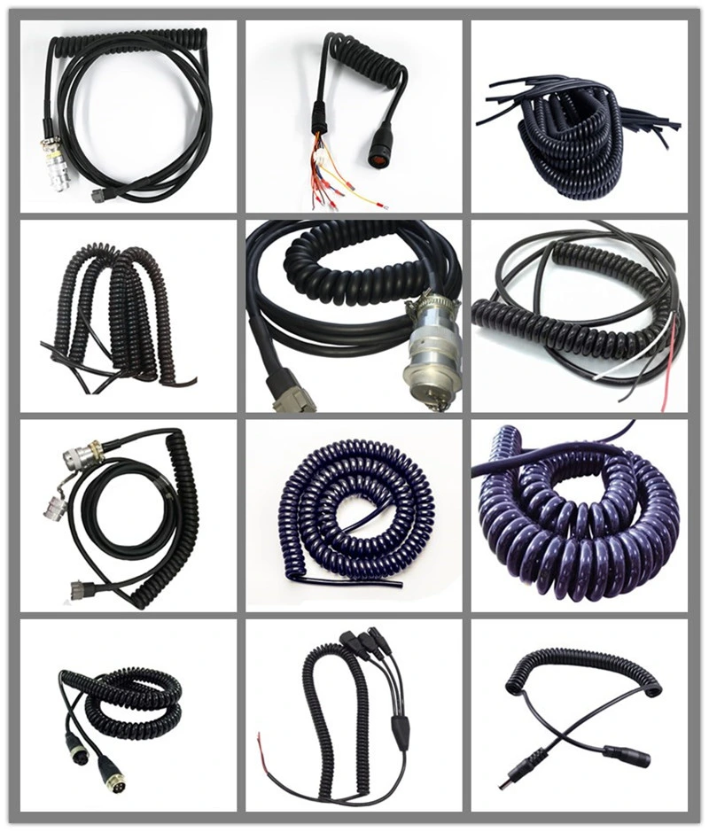 Factory Hxtpur-Cy Spring Cable Coiled Cable PUR/PVC Cable Spiral Cable Shield Screen Cable