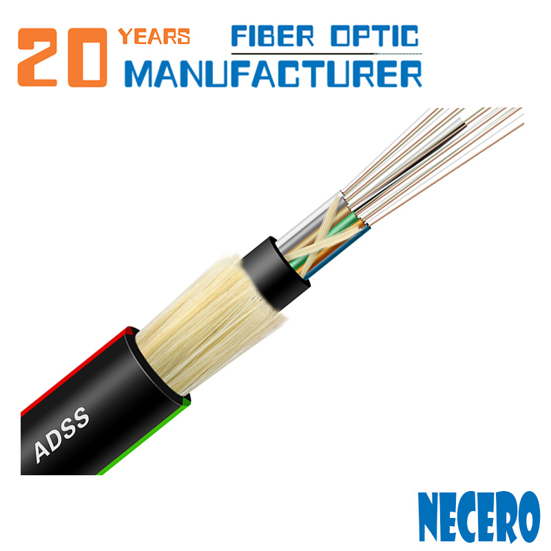 Aireal Long Span ADSS 12 Core 24 Core G652 Fiber Optic Cable