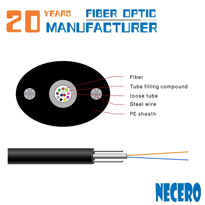 Manufacturer for Indoor FTTH Flat Cable Bow Type Single Mode G657A 1 Core Fiber Optic Cable