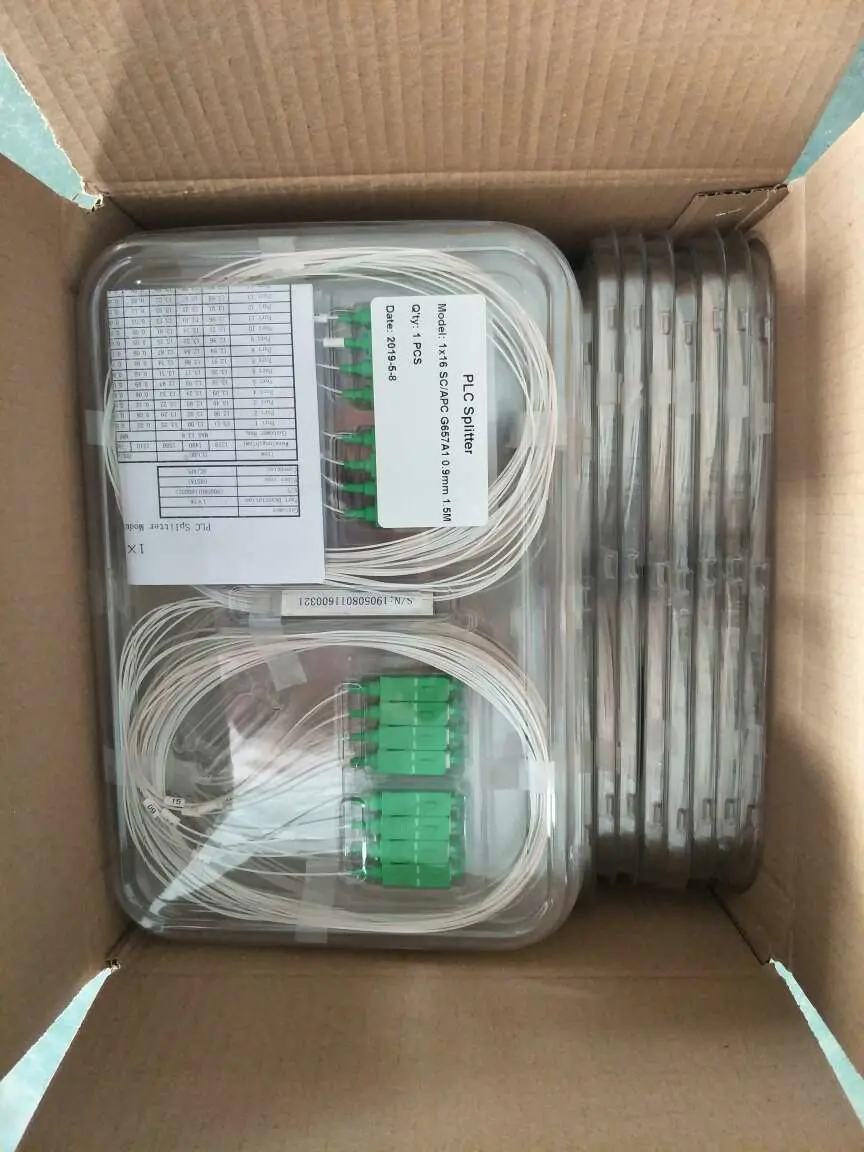 Mini Tube Type Splitter 1X16 PLC Splitter Sc APC Connector Fiber Optic Splitter 1 16 Price