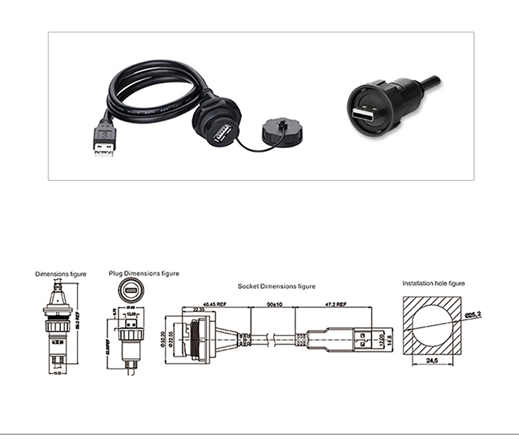 Factory Retractable USB Cable/USB Pin Connectors with Ce, RoHS
