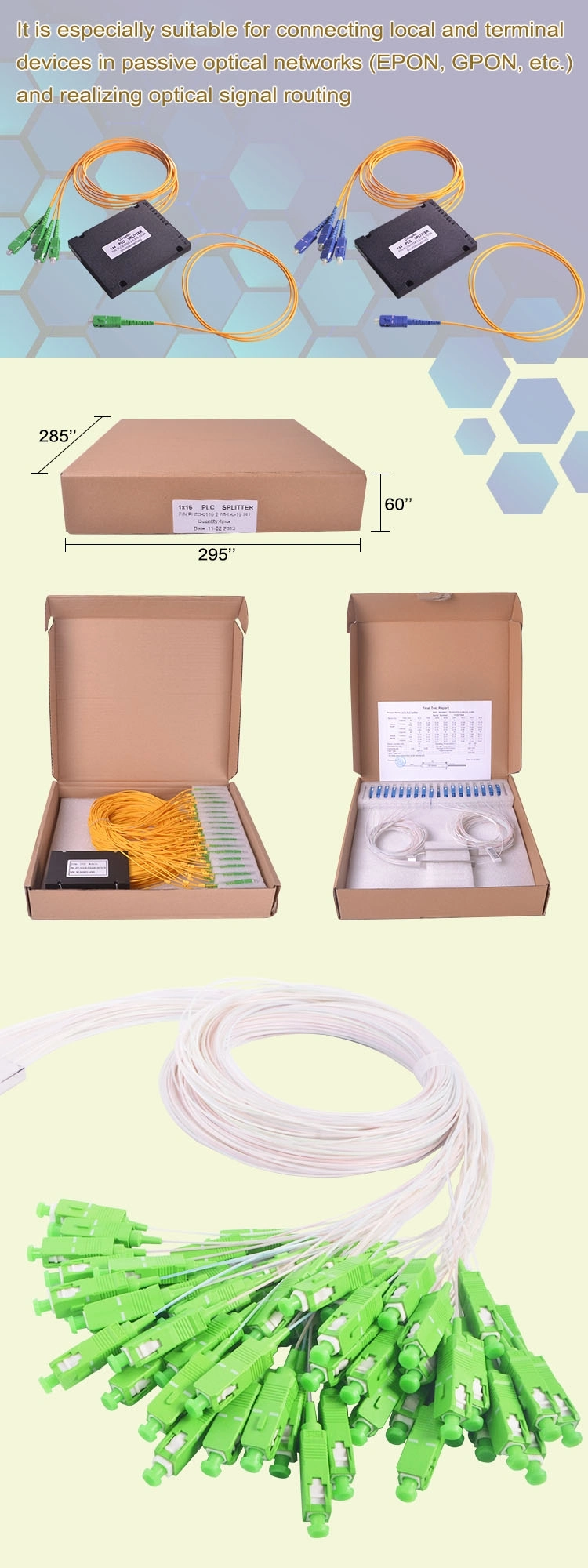 FTTH Fiber Splitter 1X4 PLC Splitter PLC Fiber Optic Splitter